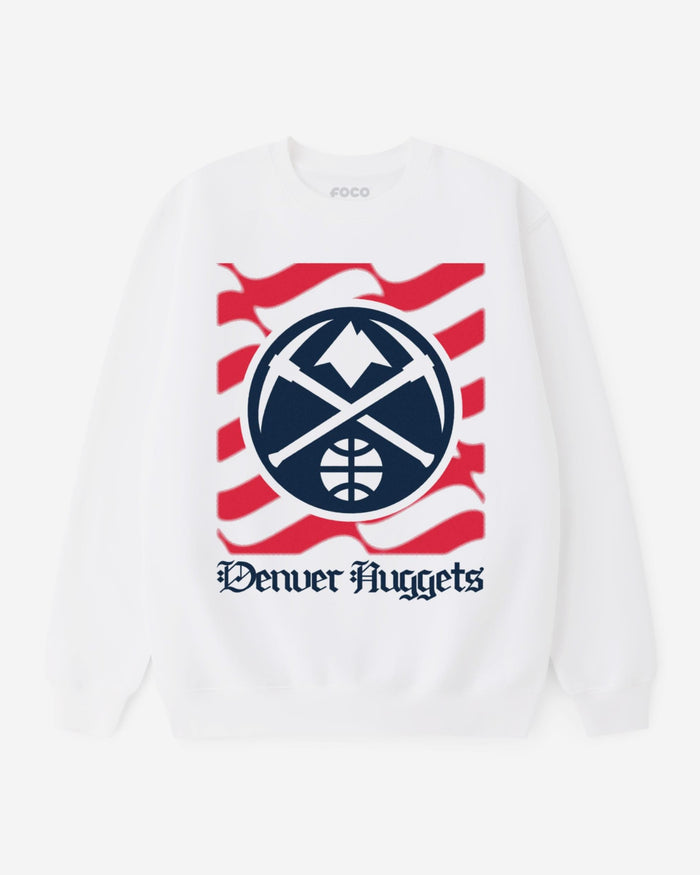 Denver Nuggets American Heritage Wordmark Crew Neck Sweatshirt FOCO S - FOCO.com