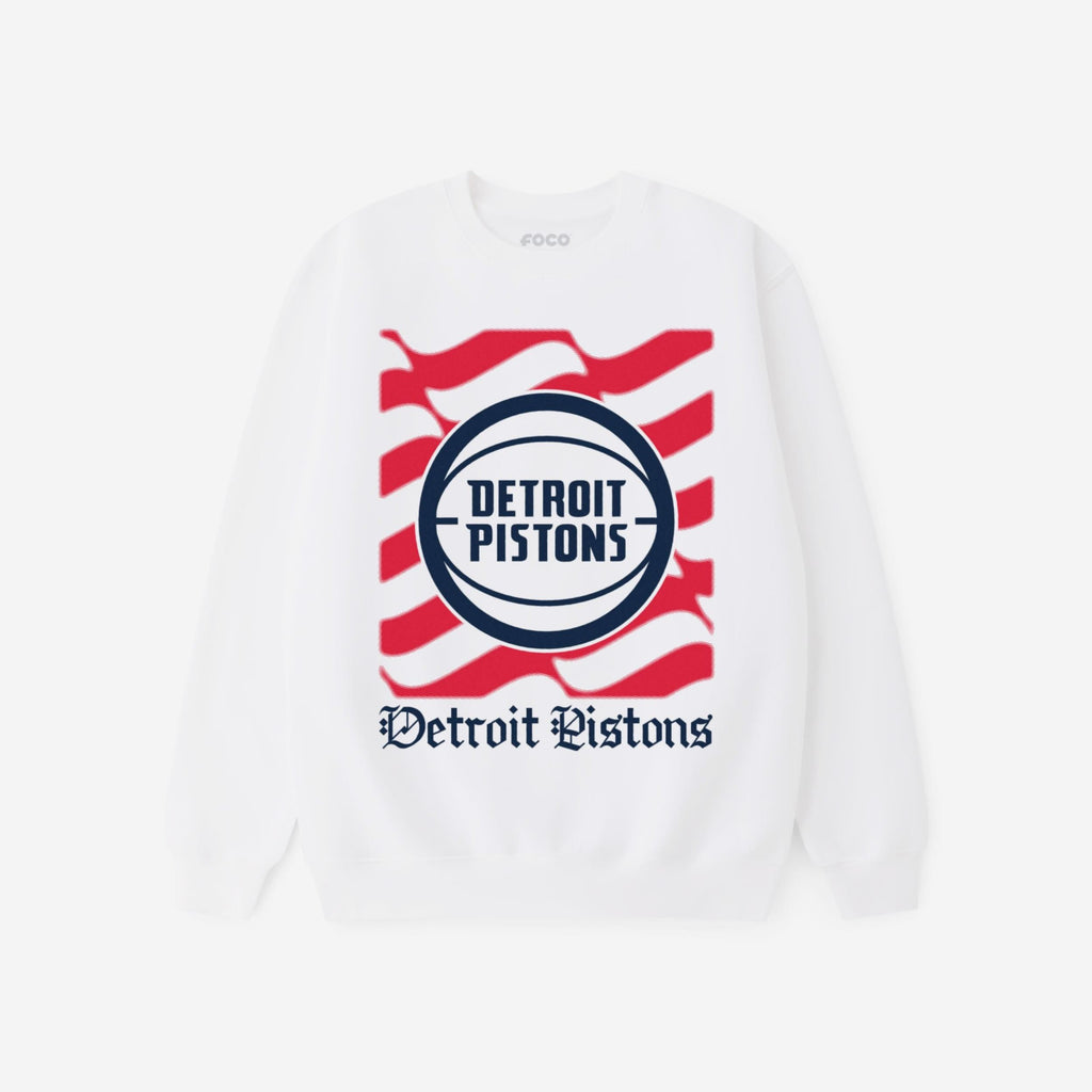Detroit Pistons American Heritage Wordmark Crew Neck Sweatshirt FOCO S - FOCO.com