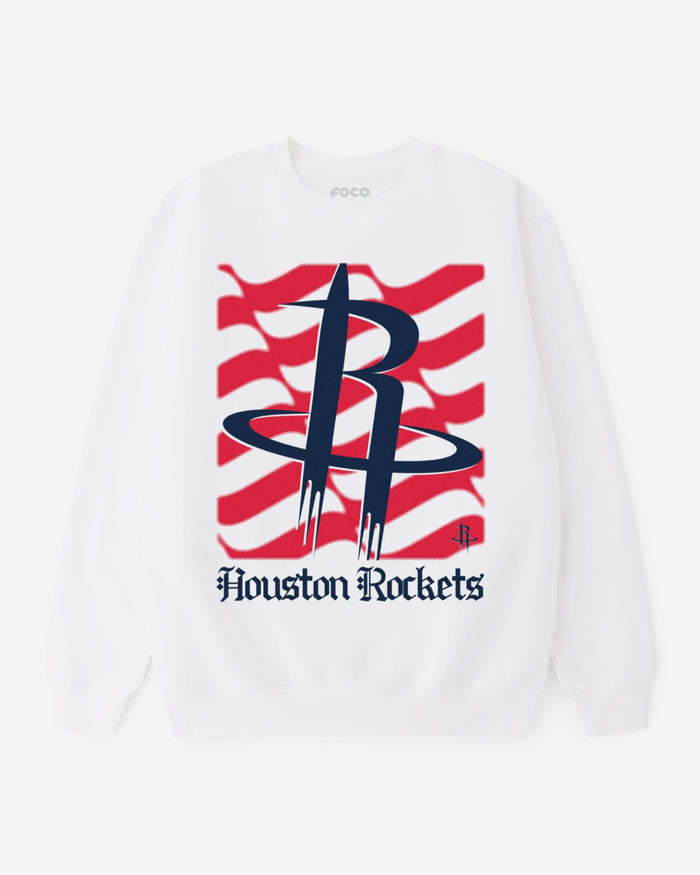Houston Rockets American Heritage Wordmark Crew Neck Sweatshirt FOCO S - FOCO.com