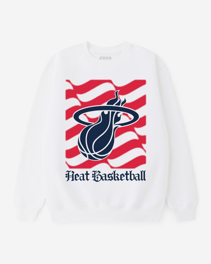 Miami Heat American Heritage Wordmark Crew Neck Sweatshirt FOCO S - FOCO.com