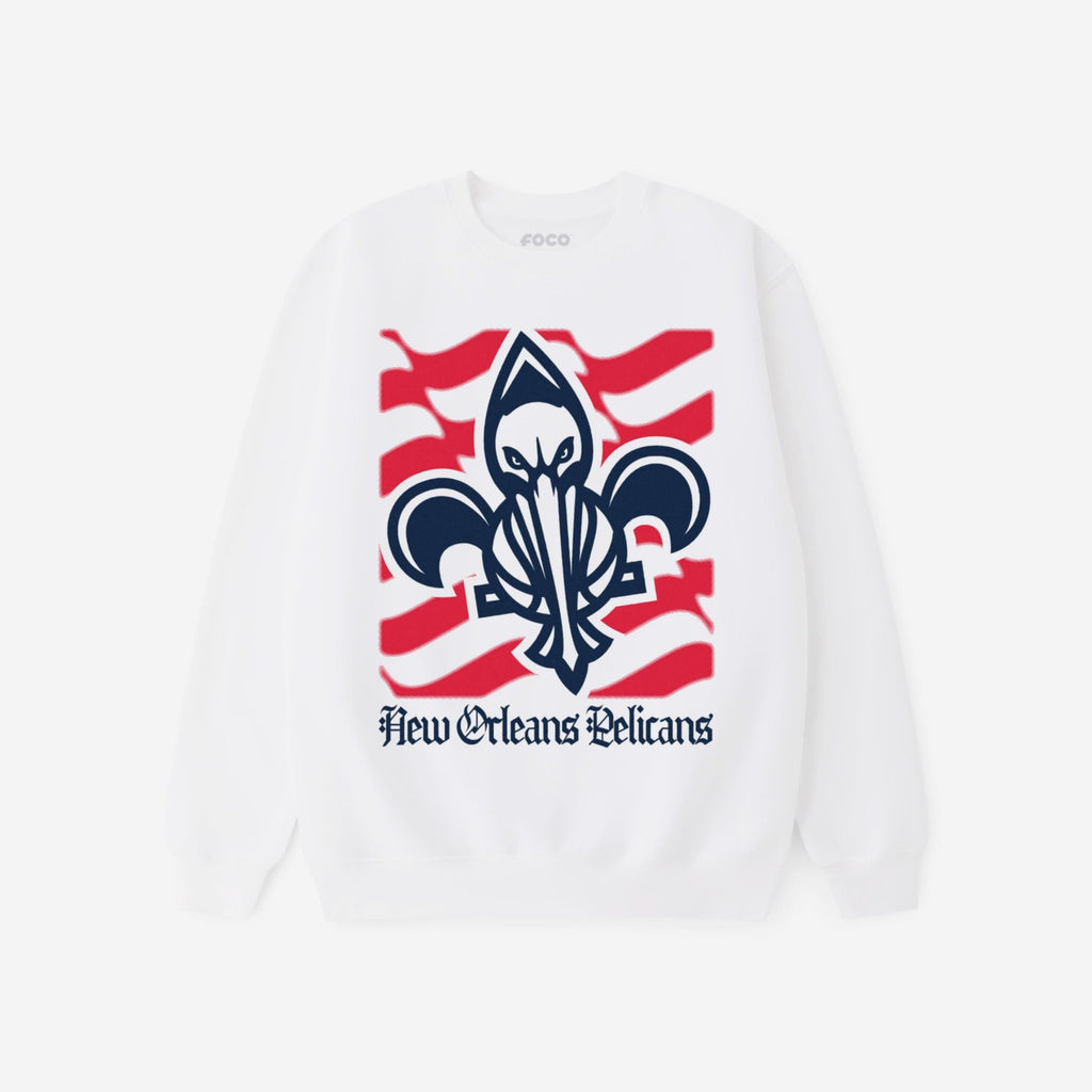 New Orleans Pelicans American Heritage Wordmark Crew Neck Sweatshirt FOCO S - FOCO.com