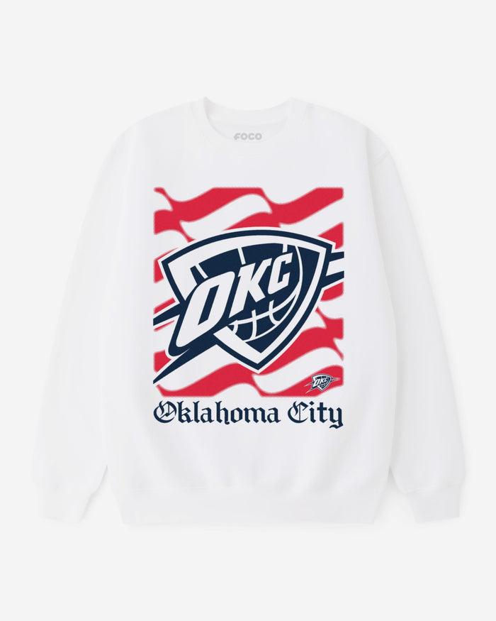 Oklahoma City Thunder American Heritage Wordmark Crew Neck Sweatshirt FOCO S - FOCO.com