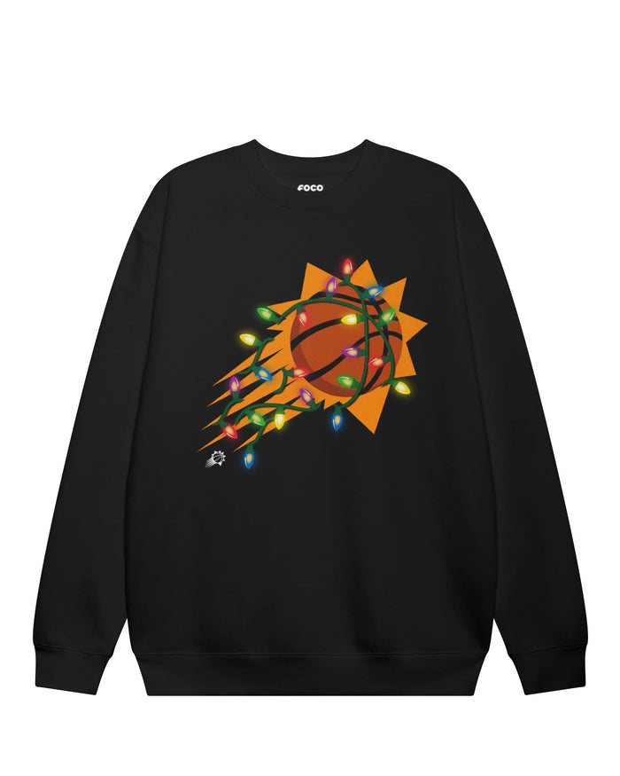 Phoenix Suns Primary Logo Holiday Lights Crew Neck Sweatshirt