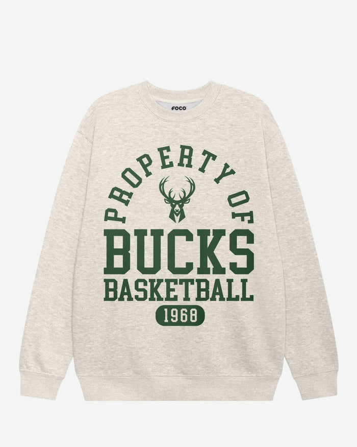 Milwaukee Bucks Property Of Crew Neck Sweatshirt FOCO S - FOCO.com