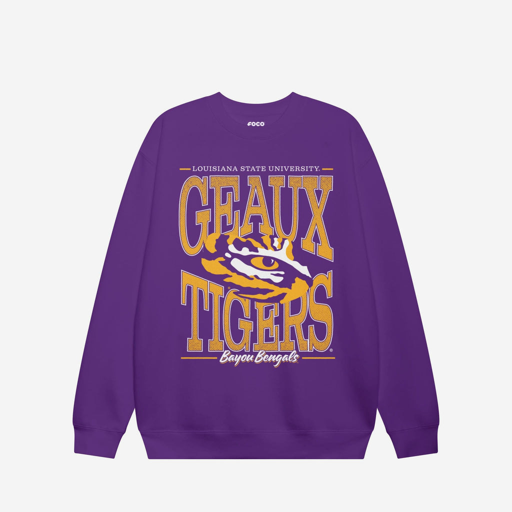 LSU Tigers Diamond Dynasty Crew Neck Sweatshirt FOCO S - FOCO.com