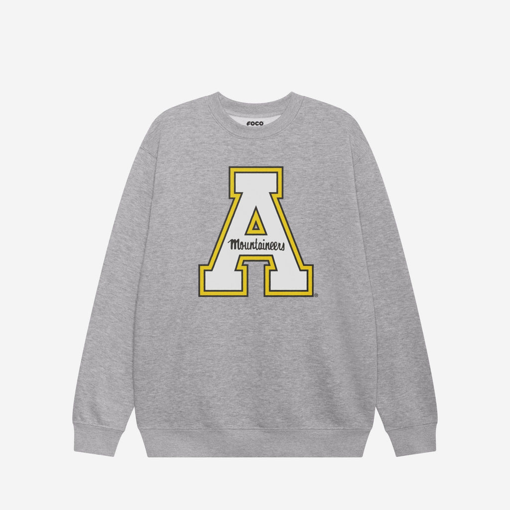 Appalachian State Mountaineers Primary Logo Crew Neck Sweatshirt FOCO Athletic Heather S - FOCO.com