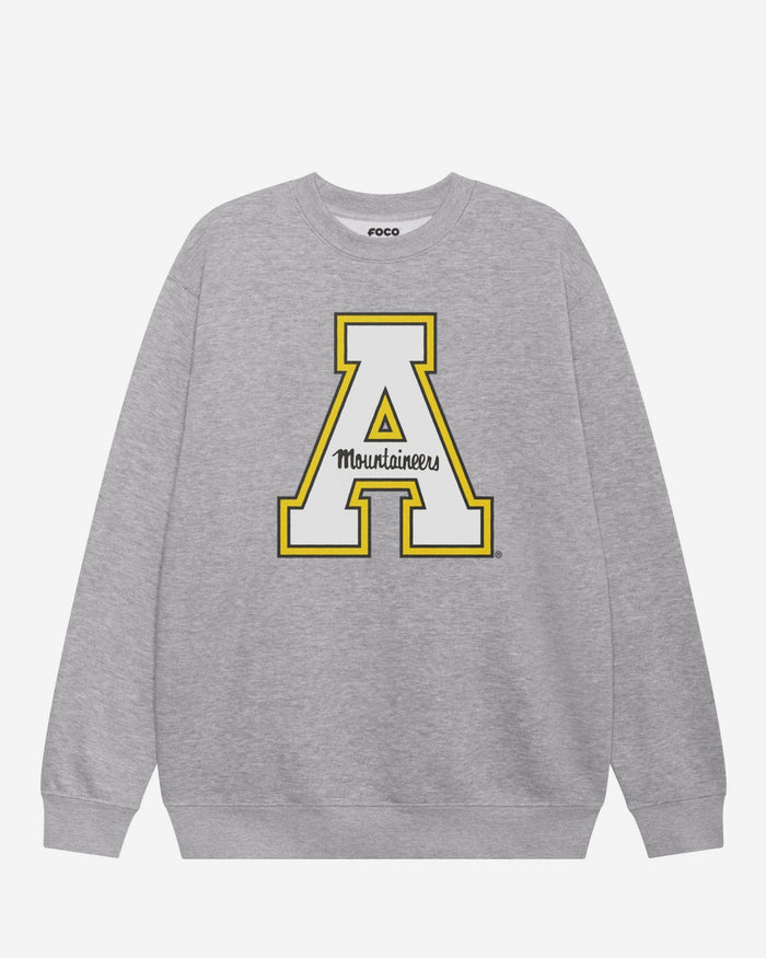 Appalachian State Mountaineers Primary Logo Crew Neck Sweatshirt FOCO Athletic Heather S - FOCO.com