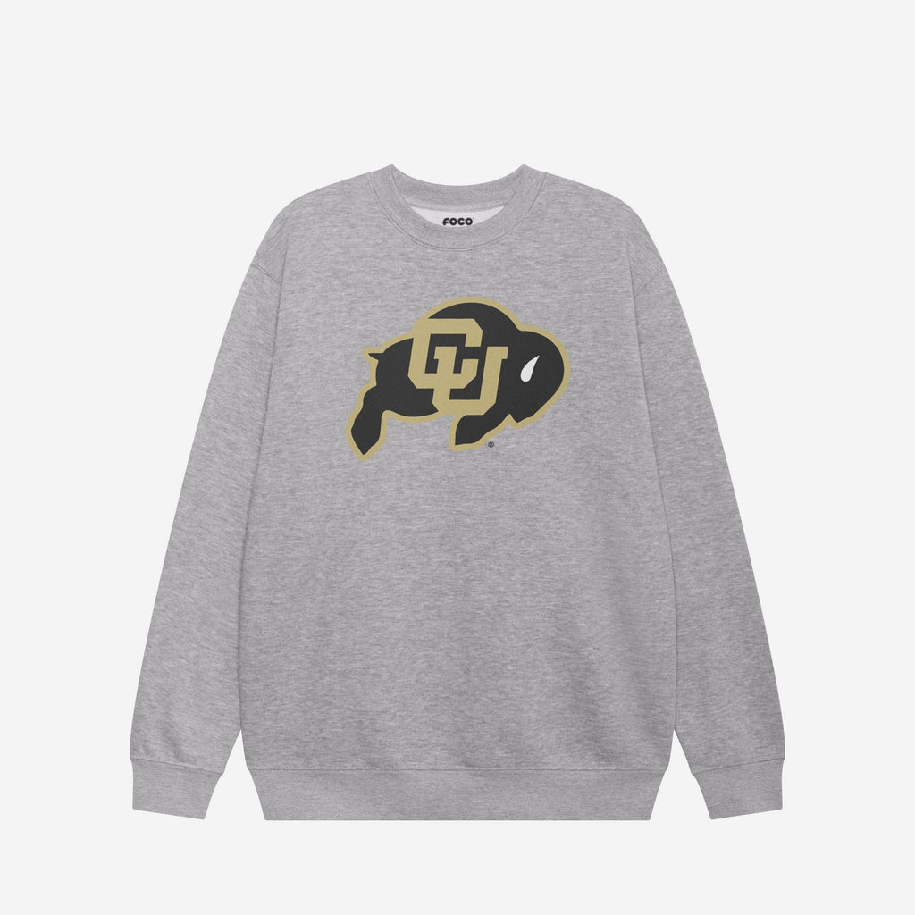 Colorado Buffaloes Primary Logo Crew Neck Sweatshirt FOCO Athletic Heather S - FOCO.com