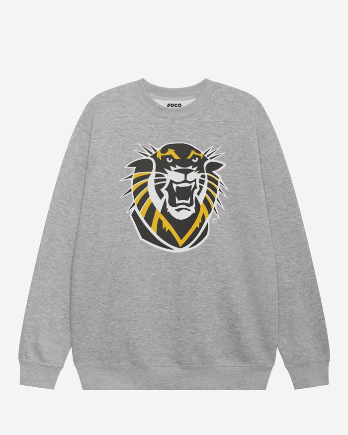 Fort Hays State Tigers Primary Logo Crew Neck Sweatshirt FOCO Athletic Heather S - FOCO.com