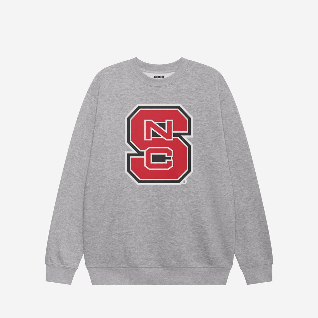 NC State Wolfpack Primary Logo Crew Neck Sweatshirt FOCO Athletic Heather S - FOCO.com