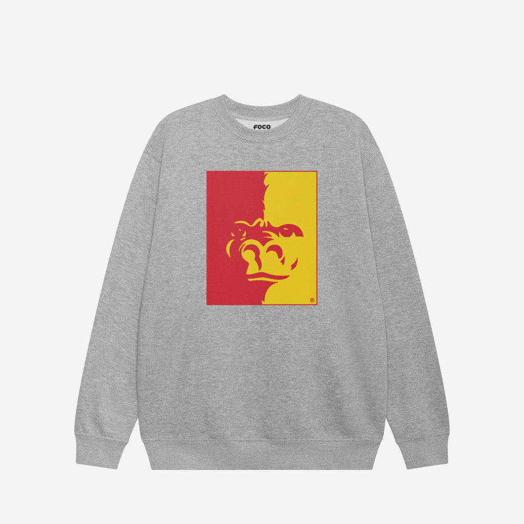 Pittsburg State Gorillas Primary Logo Crew Neck Sweatshirt FOCO Athletic Heather S - FOCO.com