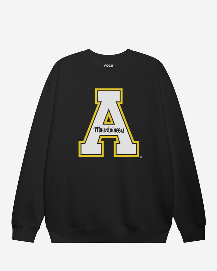 Appalachian State Mountaineers Primary Logo Crew Neck Sweatshirt FOCO Black S - FOCO.com