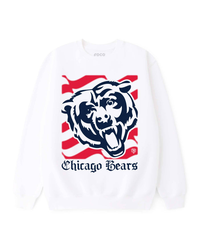 Chicago Bears American Heritage Wordmark Crew Neck Sweatshirt FOCO S - FOCO.com