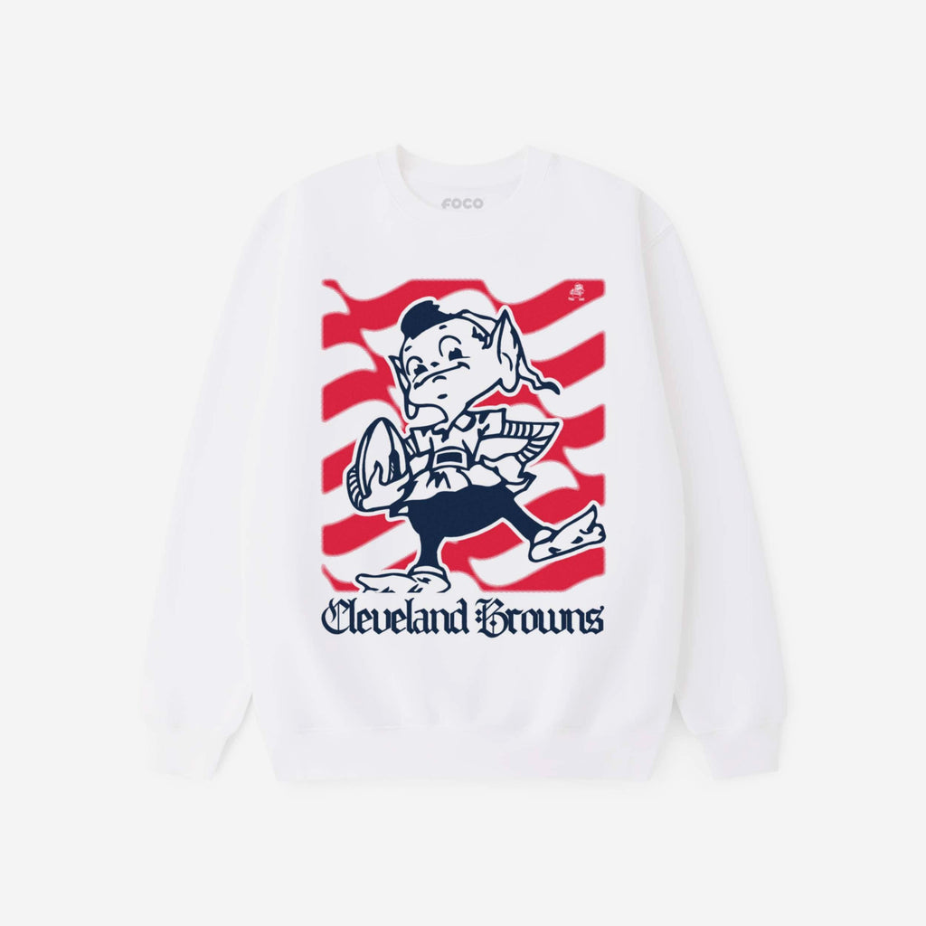 Cleveland Browns American Heritage Wordmark Crew Neck Sweatshirt FOCO S - FOCO.com
