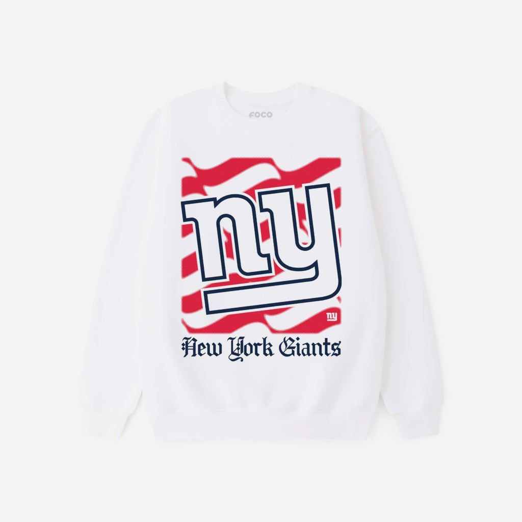 New York Giants American Heritage Wordmark Crew Neck Sweatshirt FOCO S - FOCO.com