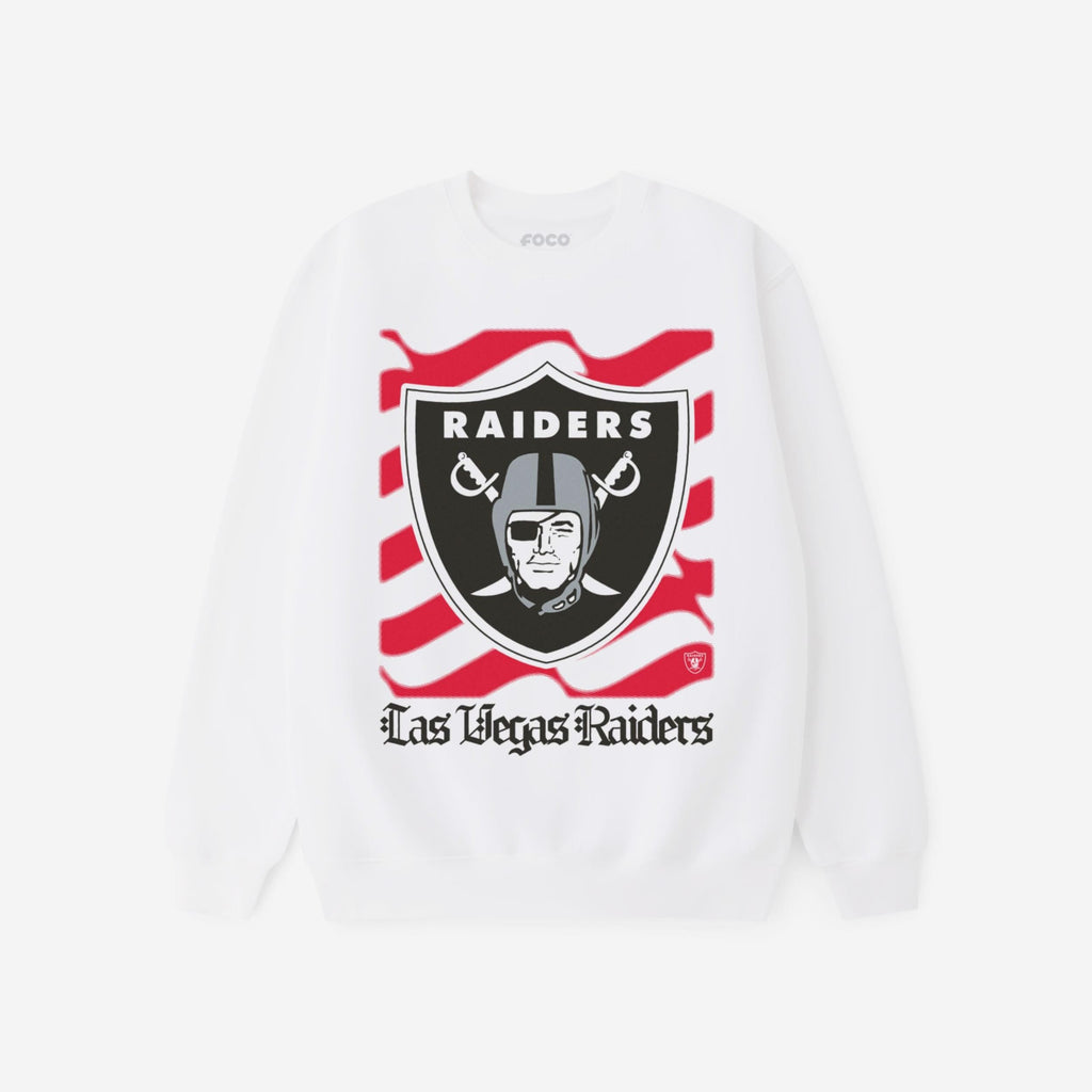 Las Vegas Raiders American Heritage Wordmark Crew Neck Sweatshirt FOCO S - FOCO.com