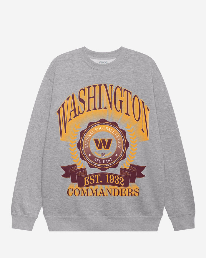 Washington Commanders Banner Crest Crew Neck Sweatshirt FOCO S - FOCO.com