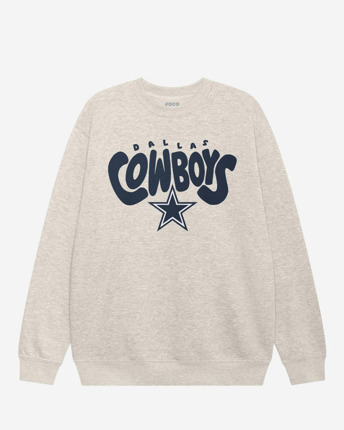 Dallas Cowboys Bubble Crew Neck Sweatshirt FOCO S - FOCO.com