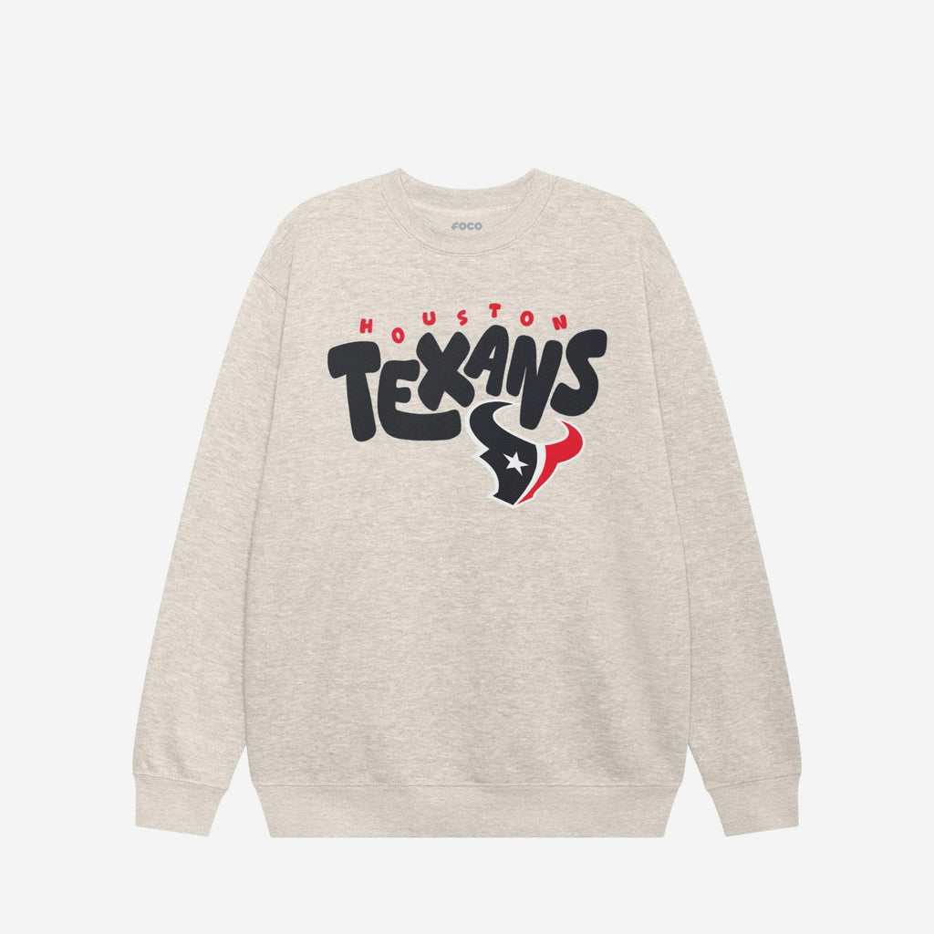 Houston Texans Bubble Crew Neck Sweatshirt FOCO S - FOCO.com
