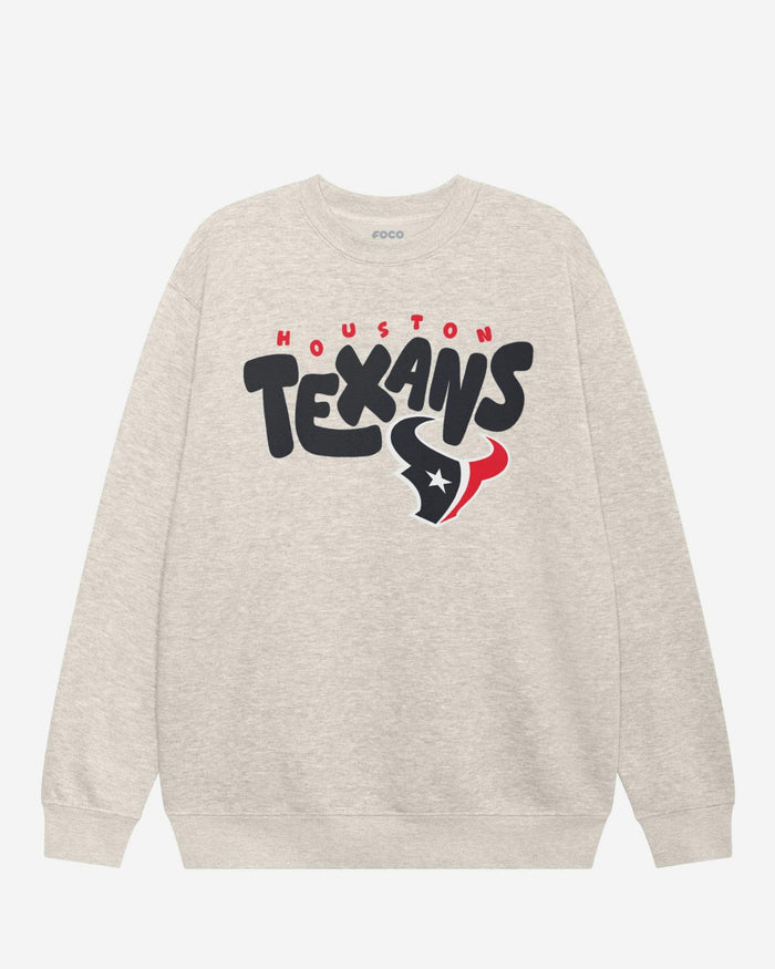 Houston Texans Bubble Crew Neck Sweatshirt FOCO S - FOCO.com