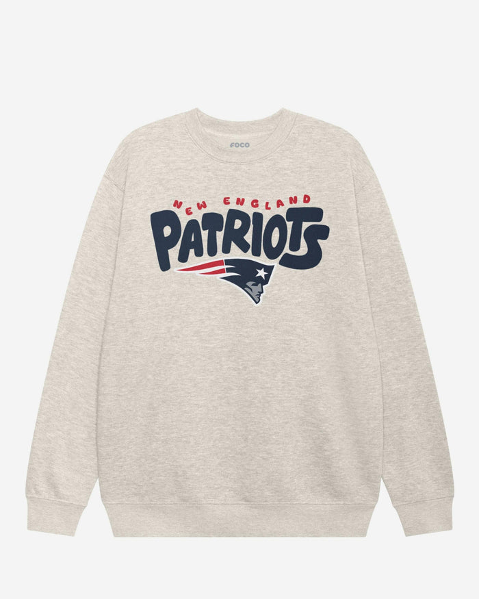 New England Patriots Bubble Crew Neck Sweatshirt FOCO S - FOCO.com