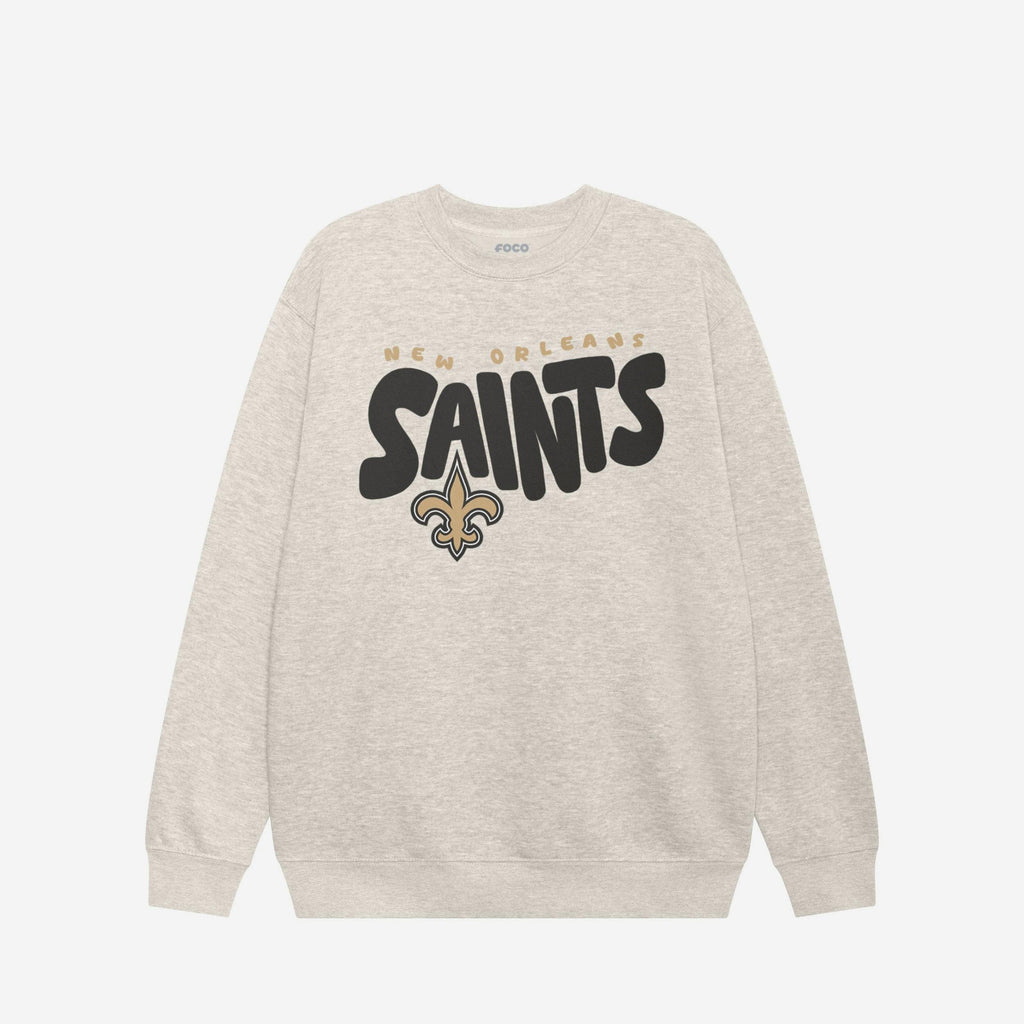 New Orleans Saints Bubble Crew Neck Sweatshirt FOCO S - FOCO.com
