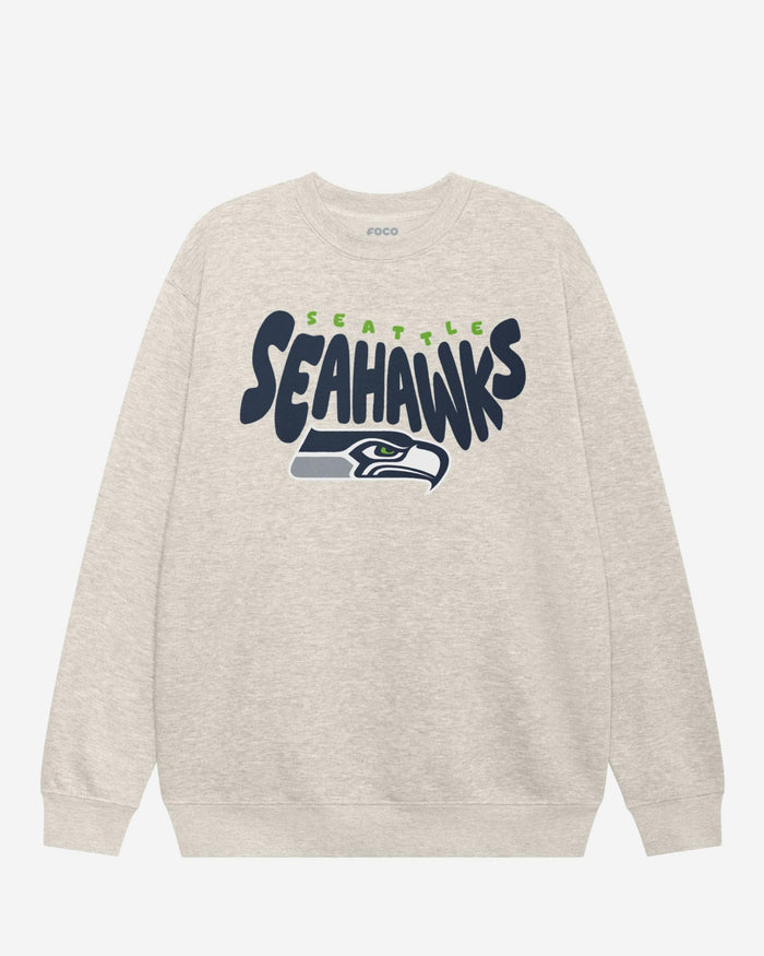 Seattle Seahawks Bubble Crew Neck Sweatshirt FOCO S - FOCO.com