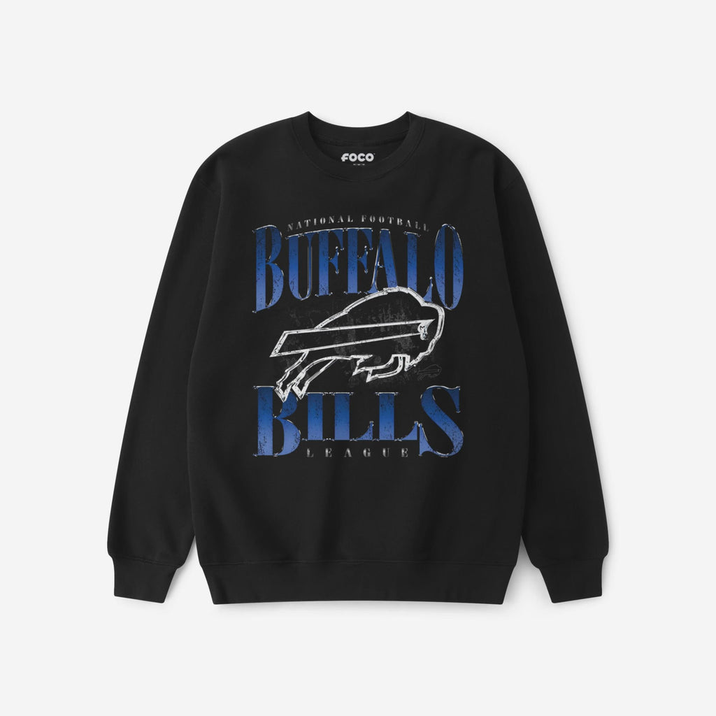 Buffalo Bills Chrome Stack Crew Neck Sweatshirt FOCO S - FOCO.com
