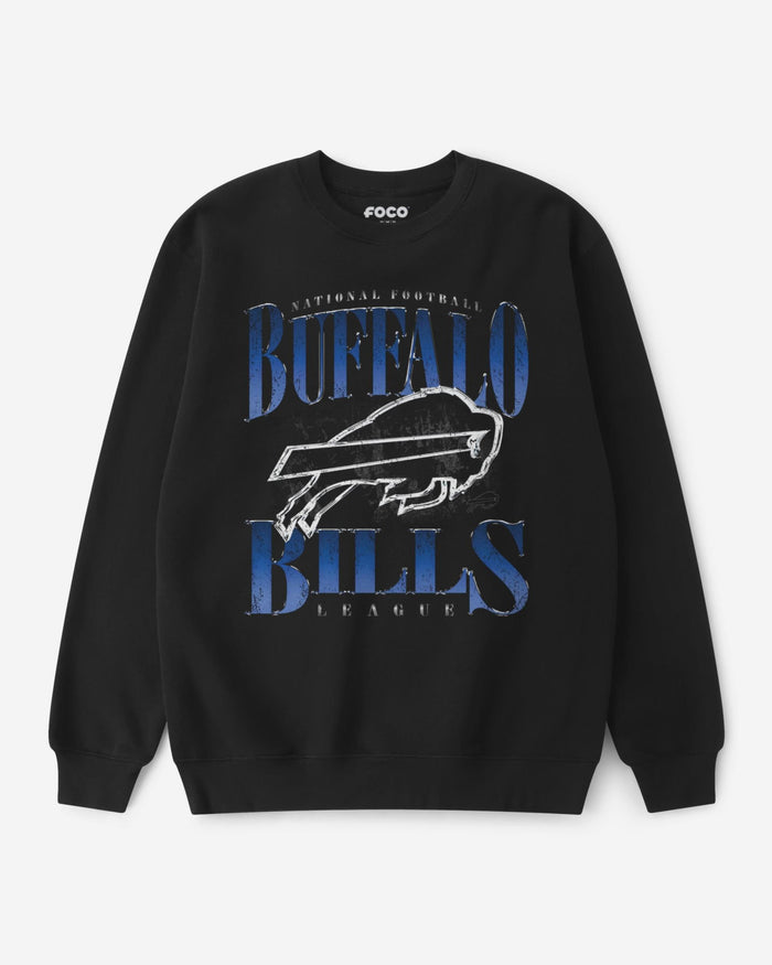Buffalo Bills Chrome Stack Crew Neck Sweatshirt FOCO S - FOCO.com