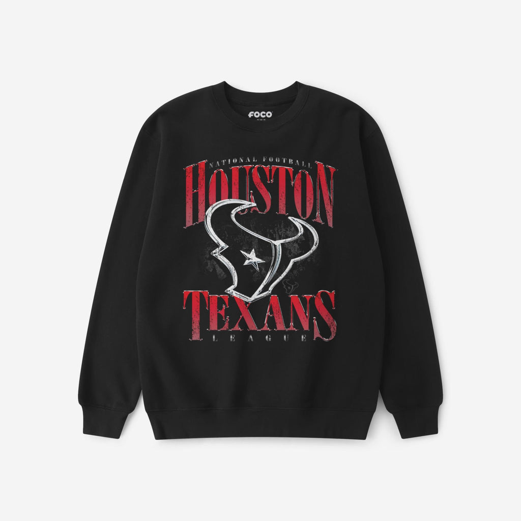 Houston Texans Chrome Stack Crew Neck Sweatshirt FOCO S - FOCO.com
