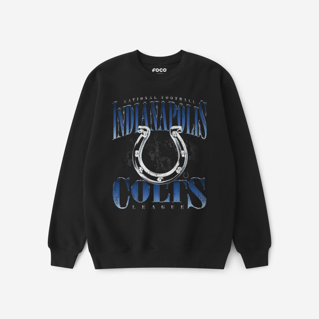 Indianapolis Colts Chrome Stack Crew Neck Sweatshirt FOCO S - FOCO.com