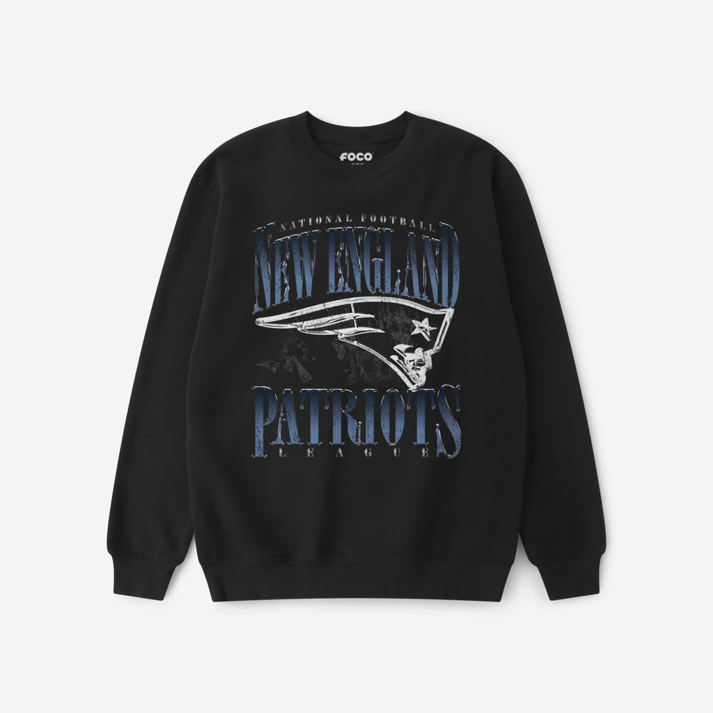 New England Patriots Chrome Stack Crew Neck Sweatshirt FOCO S - FOCO.com
