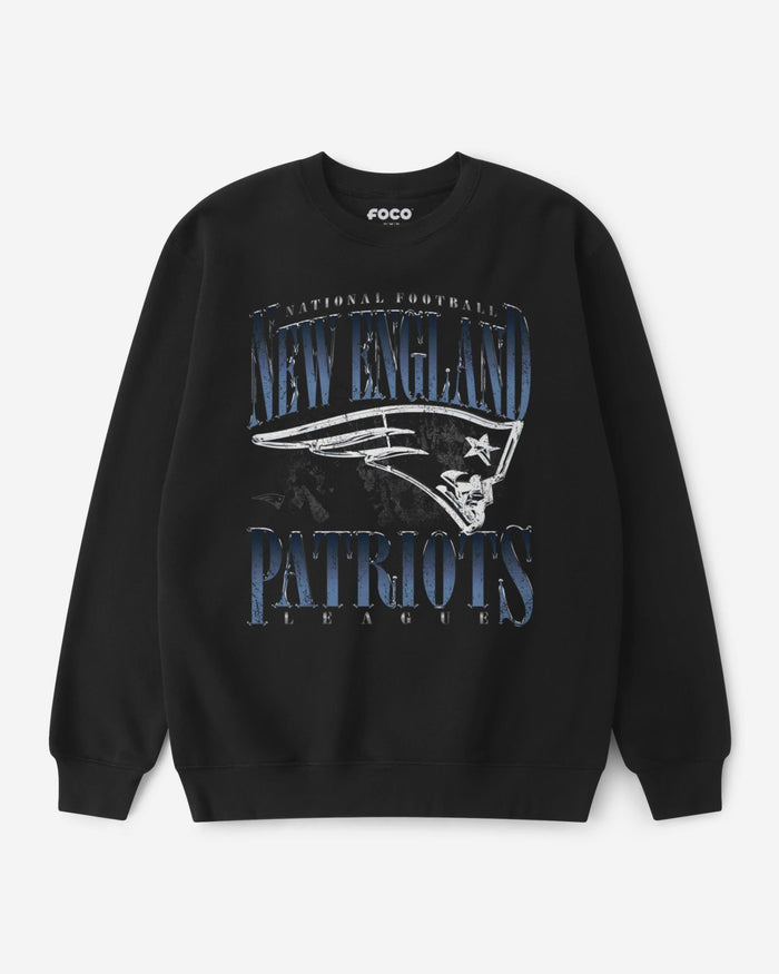 New England Patriots Chrome Stack Crew Neck Sweatshirt FOCO S - FOCO.com