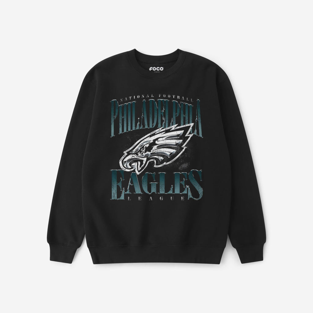 Philadelphia Eagles Chrome Stack Crew Neck Sweatshirt FOCO S - FOCO.com