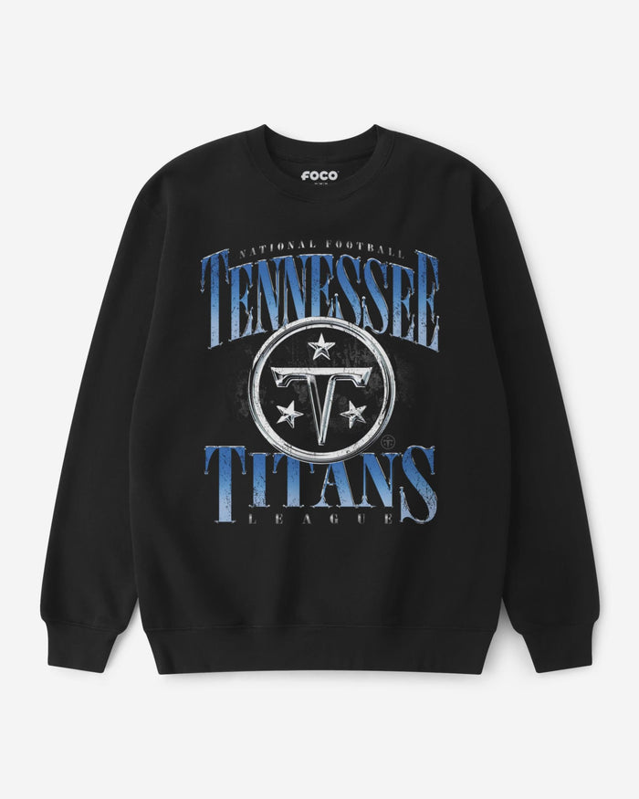 Tennessee Titans Chrome Stack Crew Neck Sweatshirt FOCO S - FOCO.com