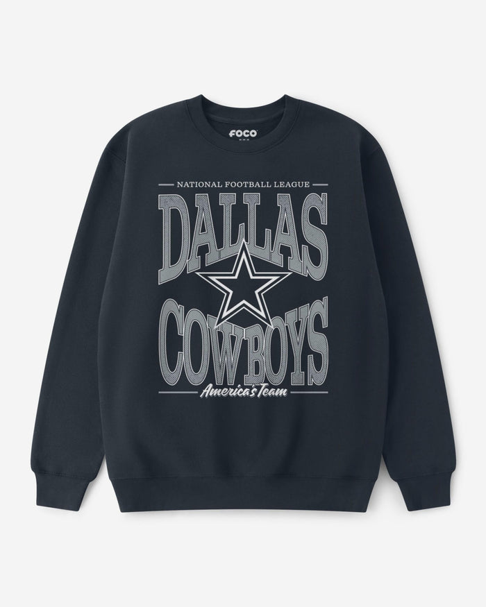 Dallas Cowboys Diamond Dynasty Crew Neck Sweatshirt FOCO S - FOCO.com