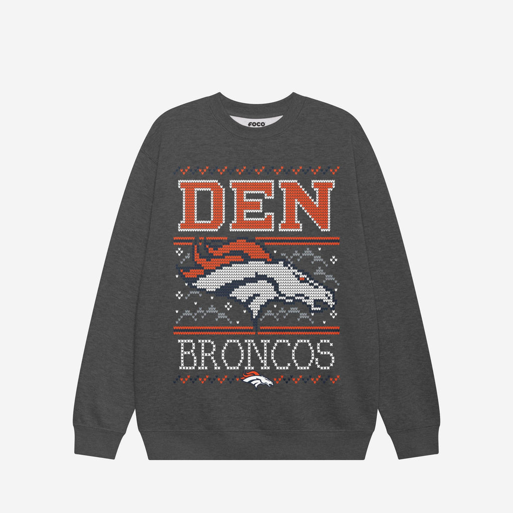 Denver Broncos Holiday Crew Neck Sweatshirt FOCO S - FOCO.com