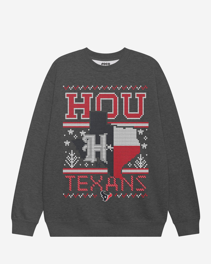Houston Texans Holiday Crew Neck Sweatshirt FOCO S - FOCO.com