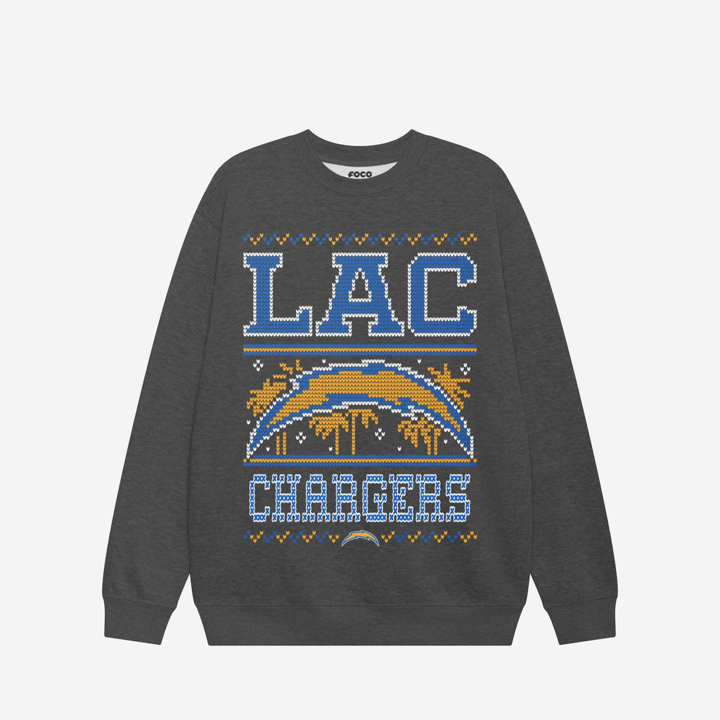 Los Angeles Chargers Holiday Crew Neck Sweatshirt FOCO S - FOCO.com