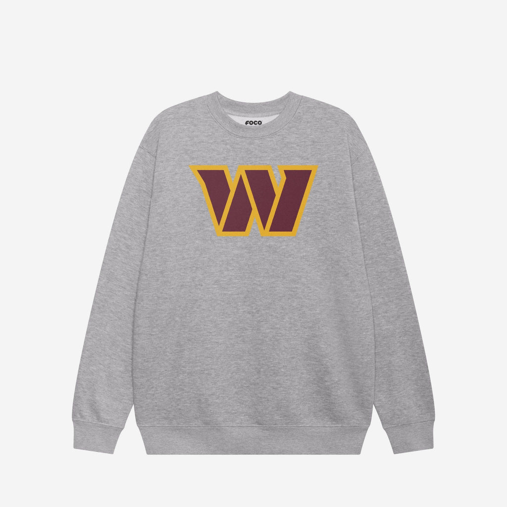 Washington Commanders Primary Logo Crew Neck Sweatshirt FOCO Athletic Heather S - FOCO.com