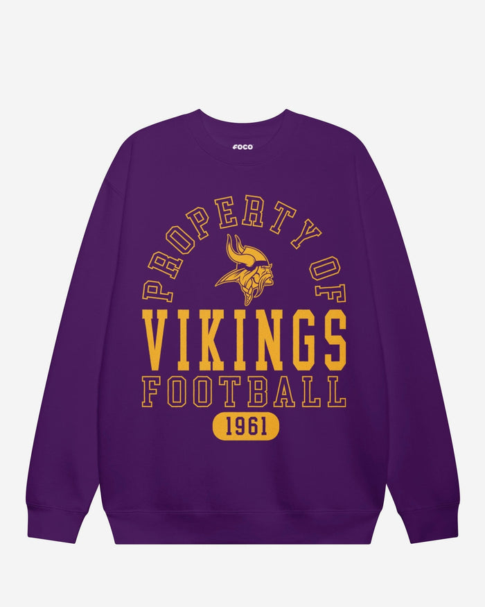 Minnesota Vikings Property of Crew Neck Sweatshirt FOCO S - FOCO.com
