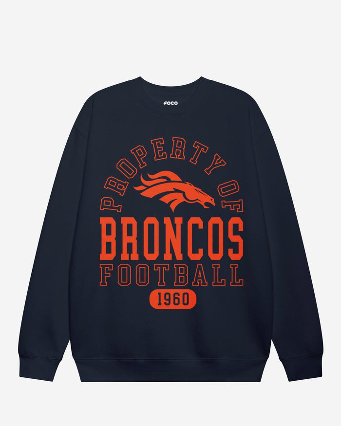 Denver Broncos Property of Crew Neck Sweatshirt FOCO S - FOCO.com
