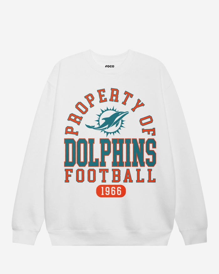 Miami Dolphins Property of Crew Neck Sweatshirt FOCO S - FOCO.com
