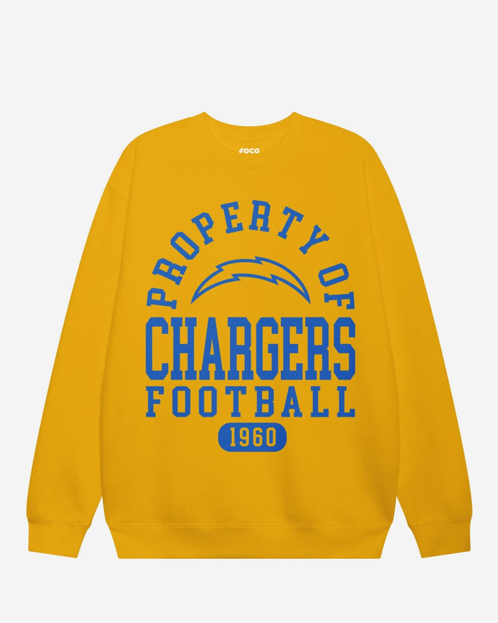 Los Angeles Chargers Property of Crew Neck Sweatshirt FOCO S - FOCO.com