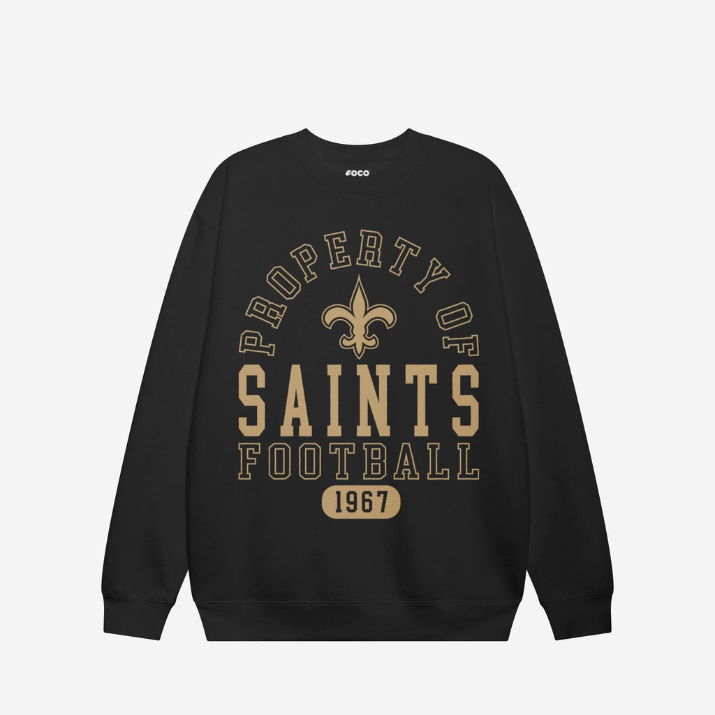 New Orleans Saints Property of Crew Neck Sweatshirt FOCO S - FOCO.com