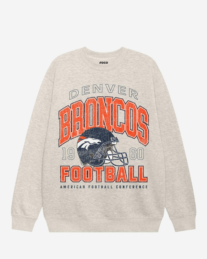 Denver Broncos Varsity Crew Neck Sweatshirt FOCO S - FOCO.com