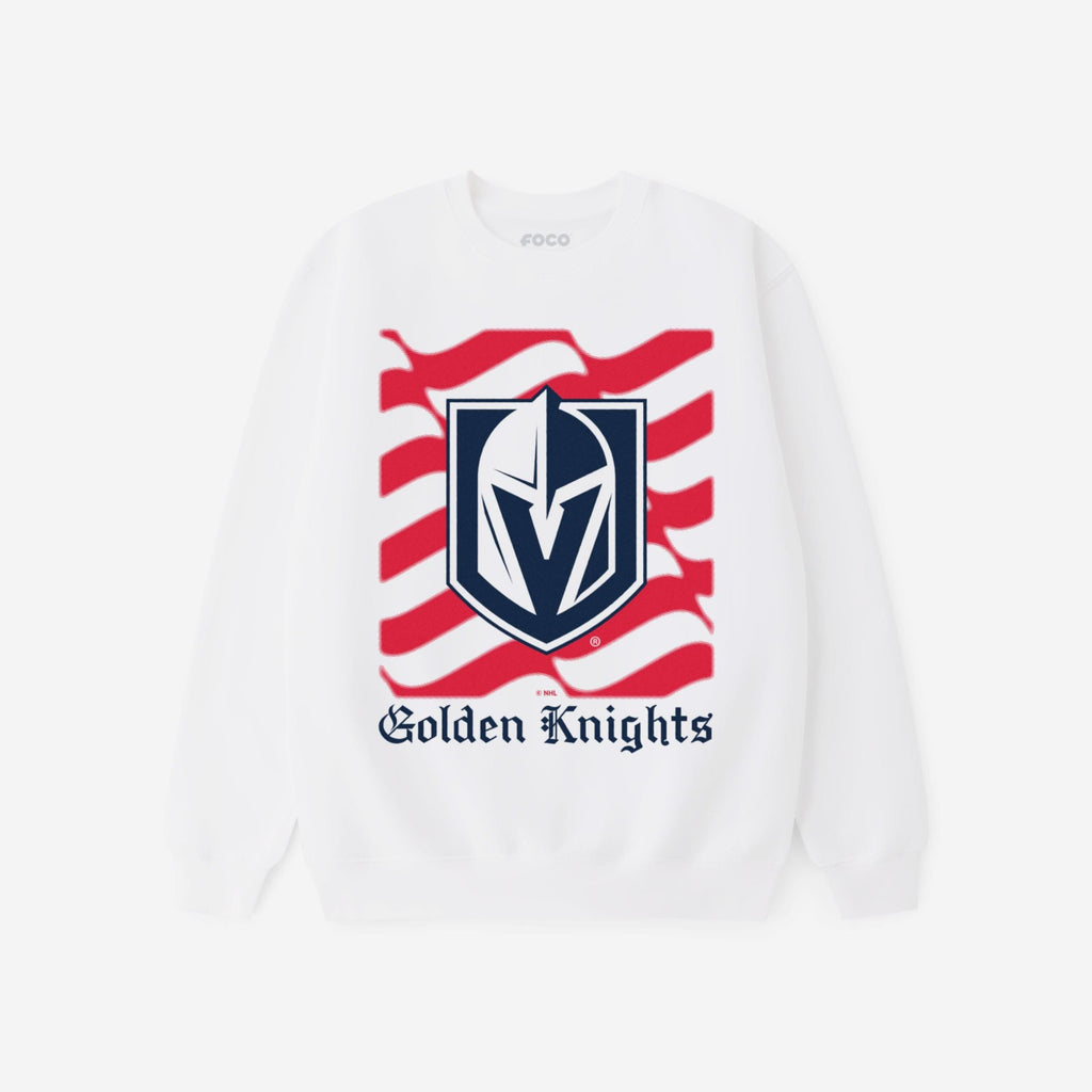 Vegas Golden Knights American Heritage Wordmark Crew Neck Sweatshirt FOCO S - FOCO.com