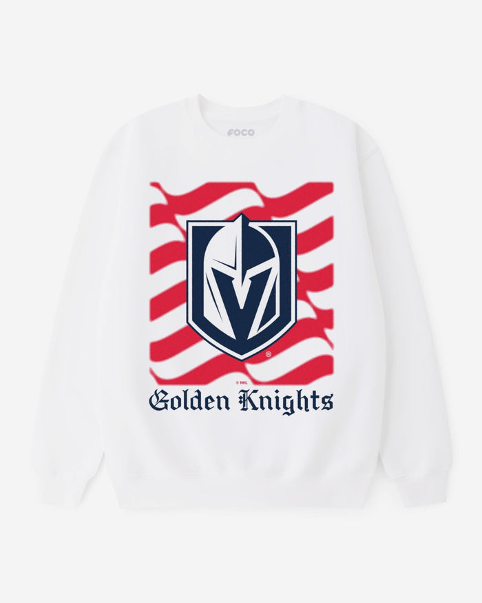 Vegas Golden Knights American Heritage Wordmark Crew Neck Sweatshirt FOCO S - FOCO.com