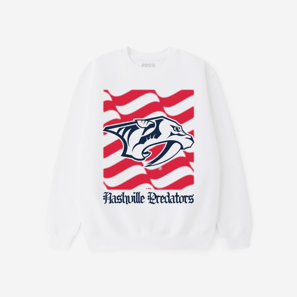 Nashville Predators American Heritage Wordmark Crew Neck Sweatshirt FOCO S - FOCO.com