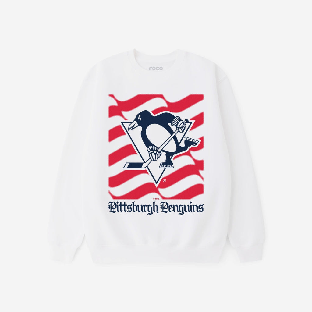 Pittsburgh Penguins American Heritage Wordmark Crew Neck Sweatshirt FOCO S - FOCO.com